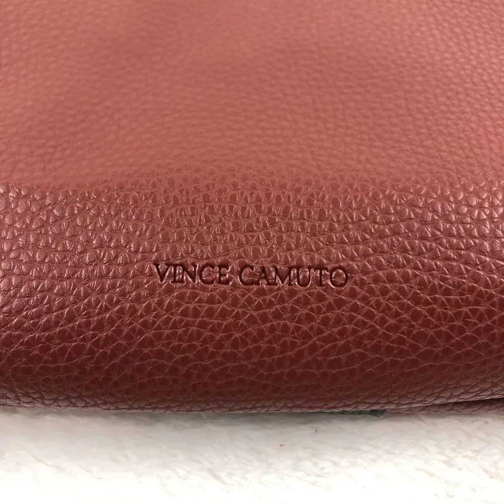 Vince Camuto Vegan Leather Brown Black Luck Tote Bag